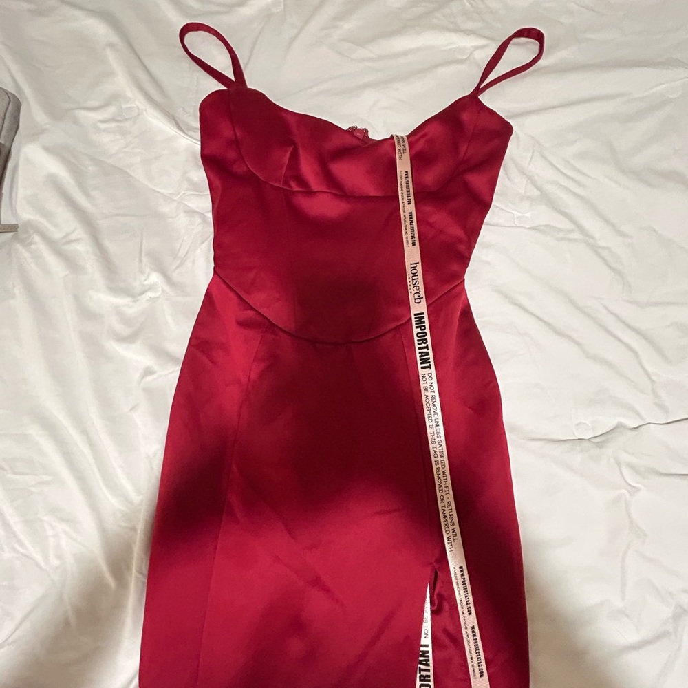 House of CB red midi slit dress never worn NWT xs